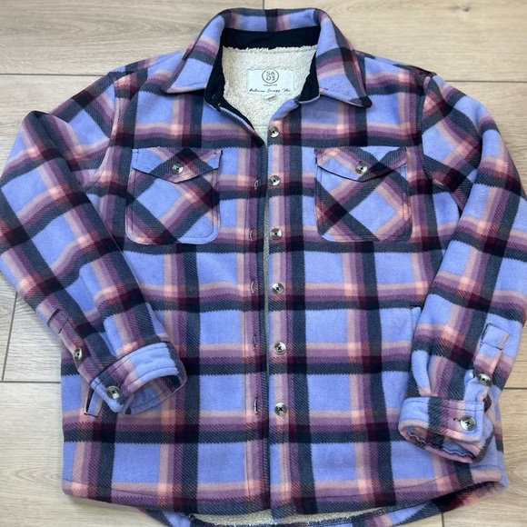 Sage Collective womans plaid Sherpa lined jacket size S - Picture 2 of 7
